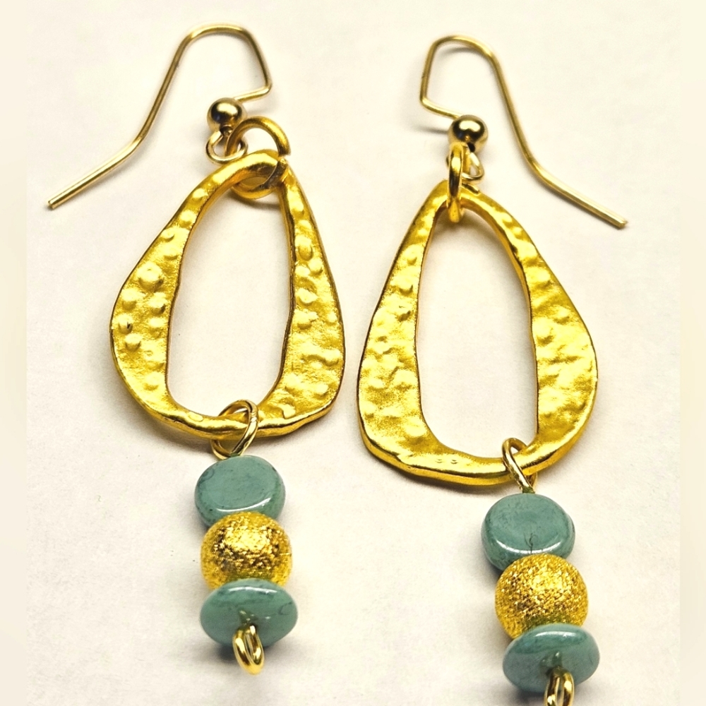Gold and Turquoise Earrings
